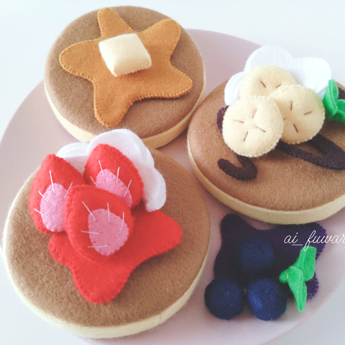 フェルトのホットケーキセット♡フェルトおままごと おもちゃ