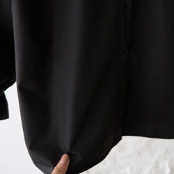 ﾓﾘﾉｶﾞｯｺｳ 花束のようなレースビックカラーケープ長袖ブラウス (ブラック) 襟付きデザイン｜mg-lb17-bk 7枚目の画像