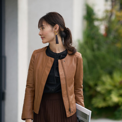 ﾓﾘﾉｶﾞｯｺｳ 花束のようなレースビックカラーケープ長袖ブラウス (ブラック) 襟付きデザイン｜mg-lb17-bk 15枚目の画像