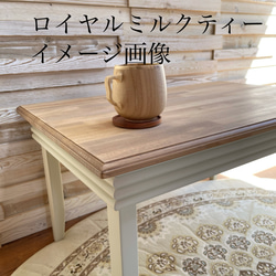 デザイン サイドテーブル A/アンティーク/丸テーブル/ローテーブル/カフェ/コーヒー/グレイ ブルー/サイズオーダ可能 13枚目の画像