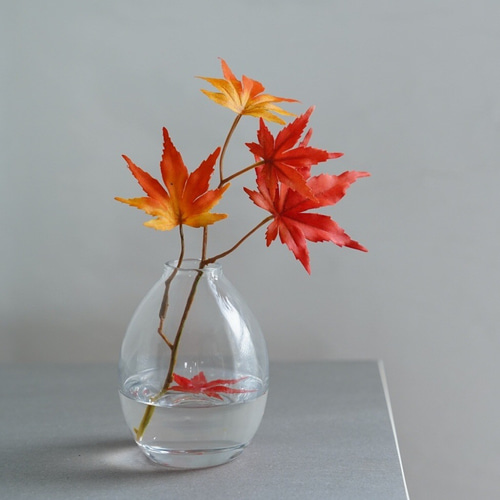 水換え不要）紅葉 もみじの小瓶挿し アートフラワー シュシュフルール