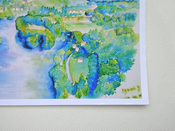 ✻ サン・シルク・ラポピーから見た風景、ロット川  / ポストカード / no.7 | 絵　フランス France 6枚目の画像
