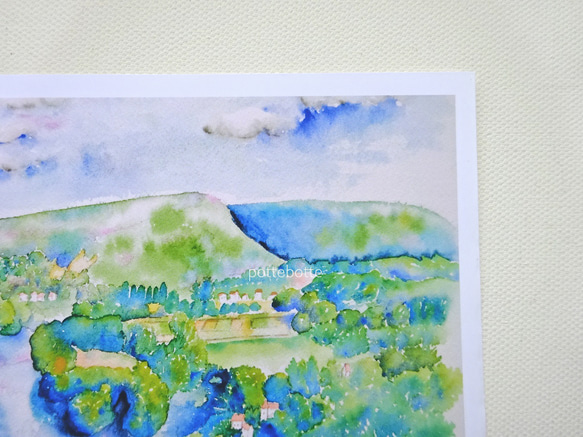 ✻ サン・シルク・ラポピーから見た風景、ロット川  / ポストカード / no.7 | 絵　フランス France 4枚目の画像