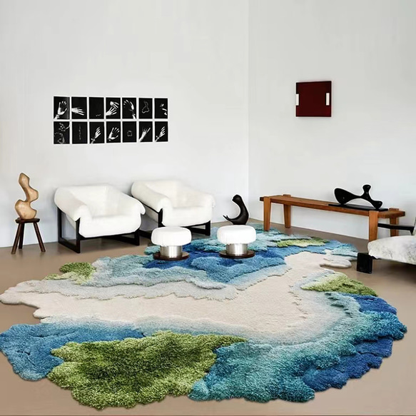 新しいコレクション 2枚セット ペルシャ絨毯 SALE 手織り (36×36)x2 クリーニング済み ラグ・カーペット