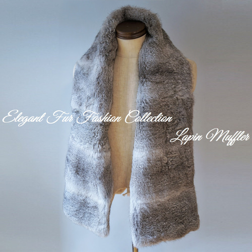 新品◆限定◆柔らかな毛皮のチンチラ編み込みロングマフラー大判 毛皮リアルファー g-2749-01.jpg