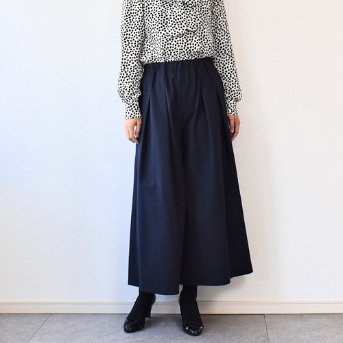ネイビー ガウチョパンツ 7-15号 2Wayストレッチトロ ガウチョパンツ ネイビー キュロット