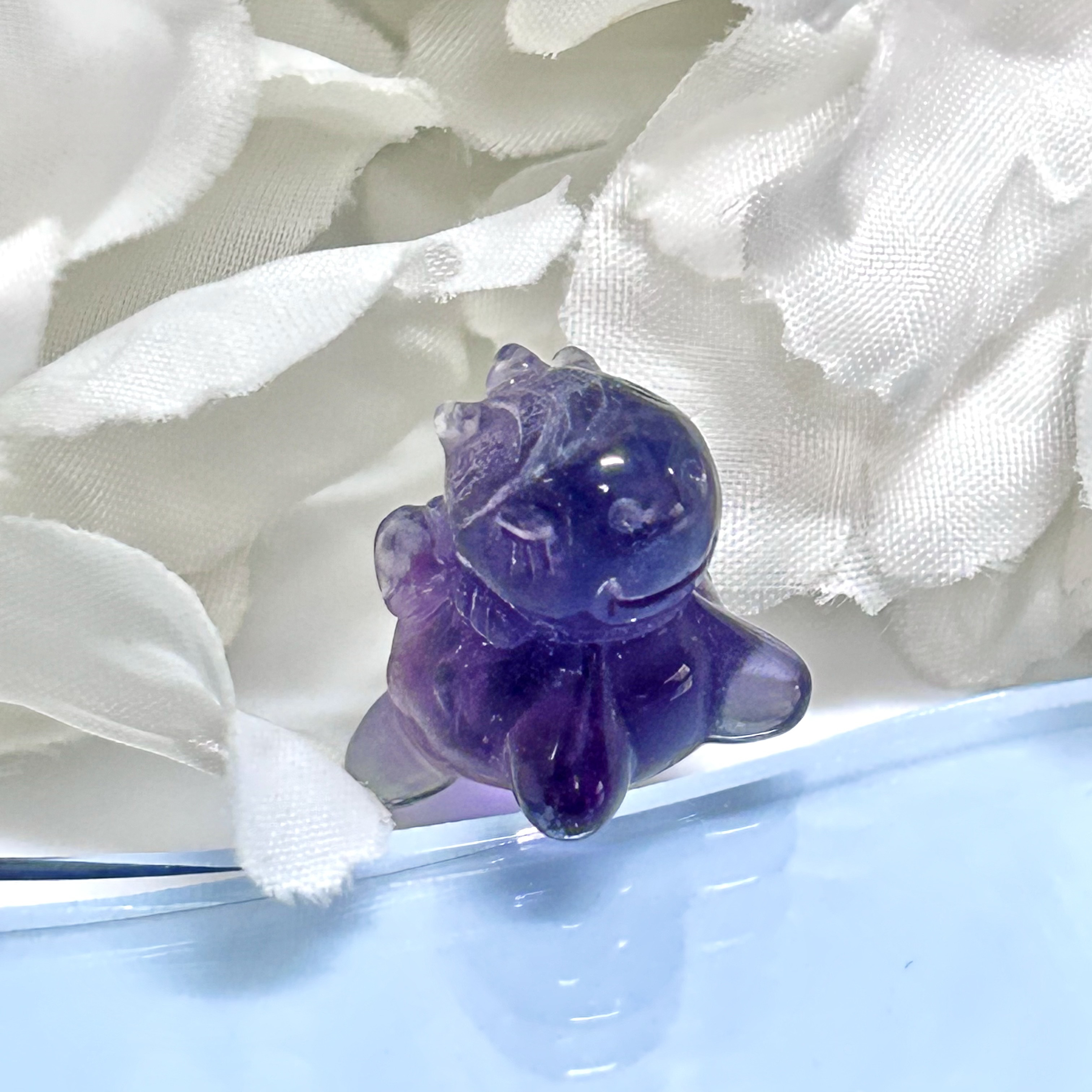 ユニコーン 別格品【特別子♡】希少なブルーフローライト 彫刻 大サイズ 置物