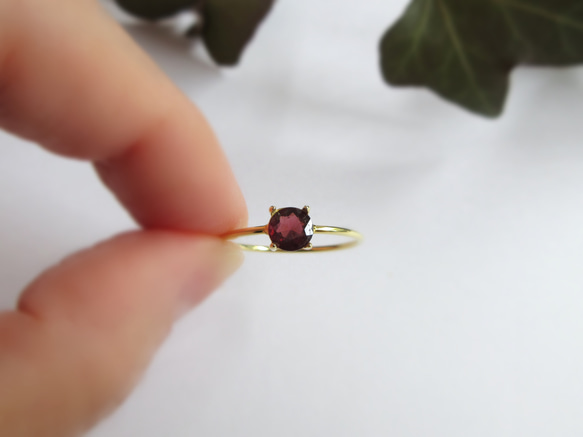 [八月生日石] 高品質 5 毫米“紅色尖晶石”戒指 第8張的照片