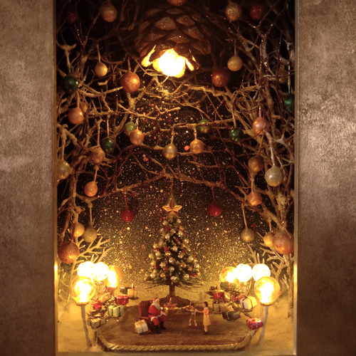 サンタの森 / Santa Claus Wood◇クリスマス◇ジオラマ・アート◇1点物