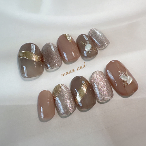 ニュアンスネイル マグネットネイル ミラーネイル ブライダル 上品大人
