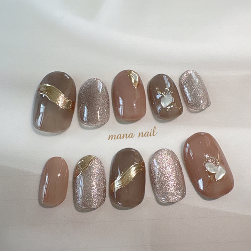 ニュアンスネイル マグネットネイル ミラーネイル ブライダル 上品大人