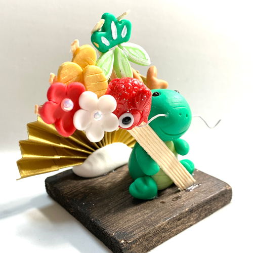 置き型熊手　正月飾り　干支 ☆干支 巳 熊手飾り(受注生産) 樹脂粘土 へび お正月飾り その他