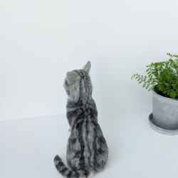 アメリカンショートヘア　羊毛フェルト　ぬいぐるみ　猫　置き物　送料無料　猫の日2024 4枚目の画像