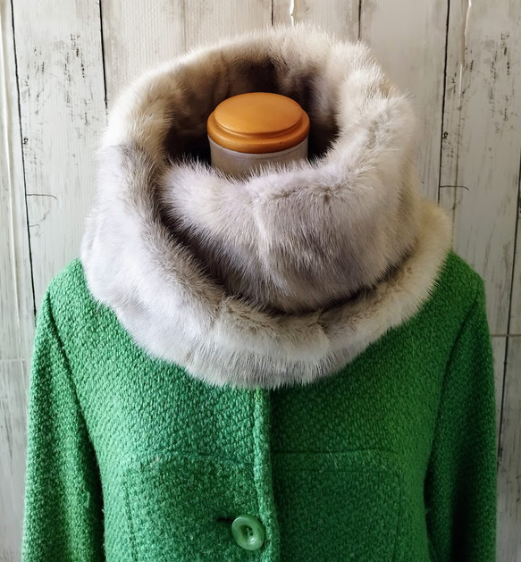 ミンクリバーシブルスヌード REVERSIBLE SNOOD（XL）リバーシブル