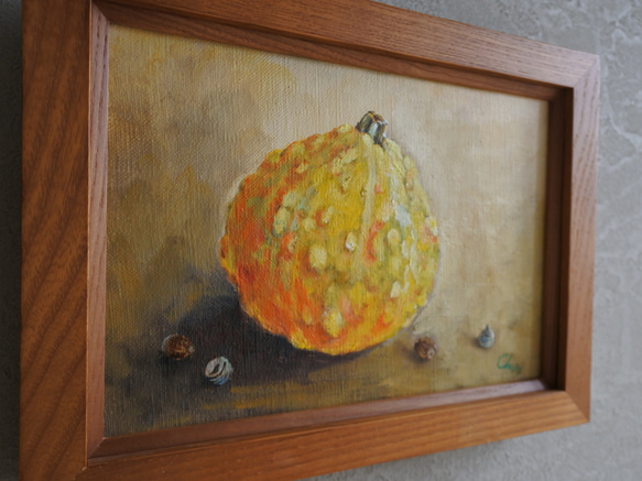 かぼちゃの小さい油絵原画 3枚目の画像