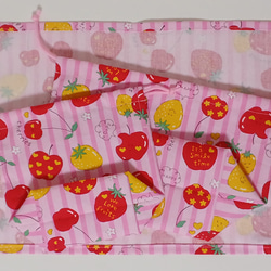 かわいい果物柄のお弁当&コップ袋、ランチマット☆ピンク 3枚目の画像