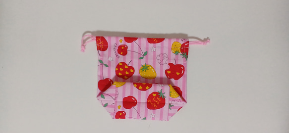 送料無料！かわいい果物柄のコップ袋☆ピンク 3枚目の画像