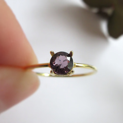 【八月生日石】5毫米美麗「紫色尖晶石」戒指 第2張的照片