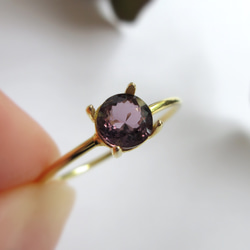 【八月生日石】5毫米美麗「紫色尖晶石」戒指 第6張的照片