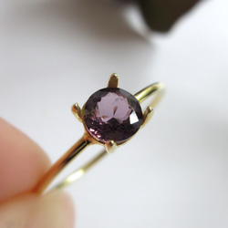 【八月生日石】5毫米美麗「紫色尖晶石」戒指 第1張的照片