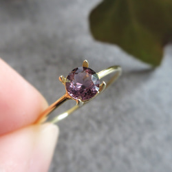 【八月生日石】5毫米美麗「紫色尖晶石」戒指 第8張的照片