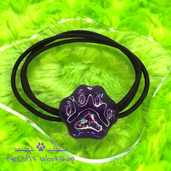 猫レジンヘアゴム水ブルー～パープル