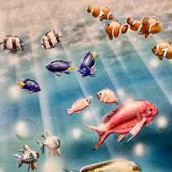 原画　アクリルアート　熱帯の魚たち　F6サイズ 3枚目の画像