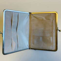 青いジャガード織お薬手帳とマルチケースカードケース　ハンドメイド 9枚目の画像
