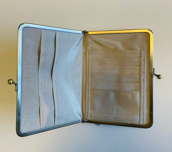 青いジャガード織お薬手帳とマルチケースカードケース　ハンドメイド 9枚目の画像