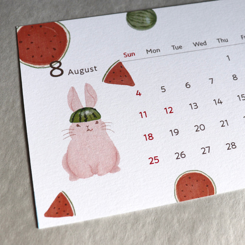 2024カレンダー うさぎ 卓上カレンダー カレンダー mamo 通販 16636380