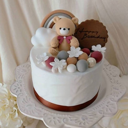 クレイケーキ フェイクケーキ バースデー ムーンレインボー ブルー