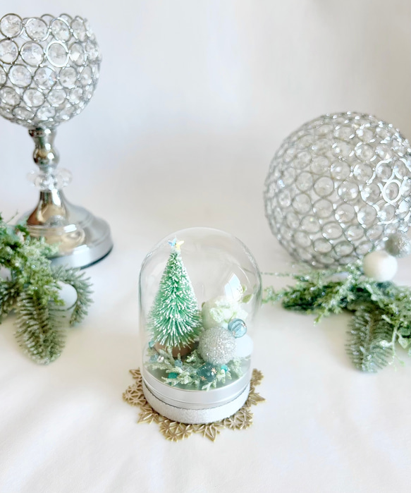 ガラスドームの中の小さなクリスマス（LEDライト） 19枚目の画像