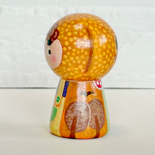ハロウィンこけし（小）【木箱付】。手土産・プチギフトに