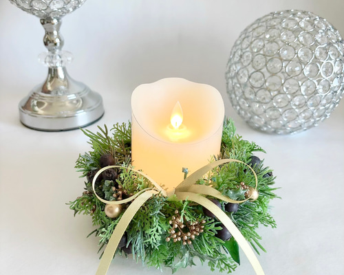 クリスマスリース　キャンドルリース 560cc91c140c1dd05d7723652b06a1