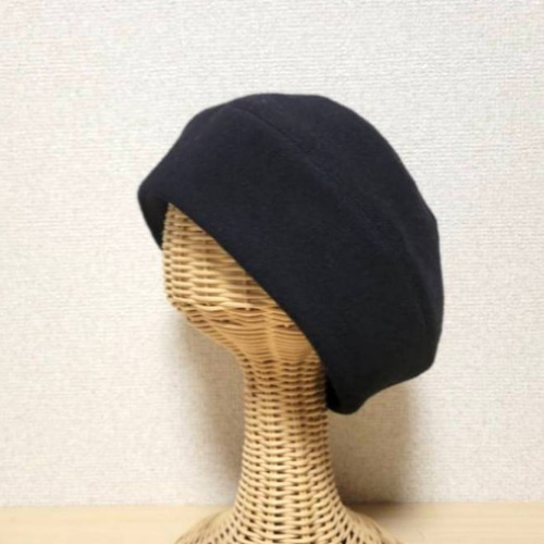 サイズが選べる！ 黒 ウール 秋冬 ベレー帽 ベレー帽・ハンチング