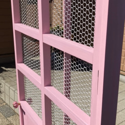 木製ドア【ピンクのドア 110㎝サイズ】　木製雑貨　ガーデニング　イベント 11枚目の画像