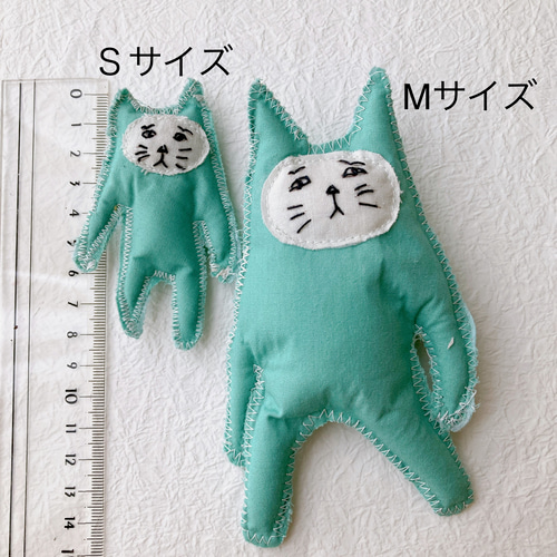 こまり顔猫 Sサイズ ミニサイズ ぬいぐるみ こげちゃ色 4匹