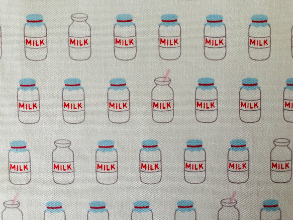 ☆新作☆　MILK瓶柄　牛乳瓶柄　ランチョンマット　裏地付き　ランチマット　縦30×横40　入園入学セット　入園入学 2枚目の画像