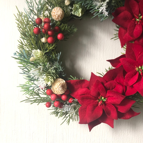 早割り お値引☆クリスマスリース ケイトウ·͜·ᰔᩚ