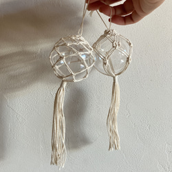 ◯ 6cm 全6種◯ クリアボールオーナメント　オーナメント マクラメ 3枚目の画像