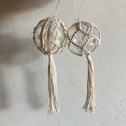 ◯ 6cm 全6種◯ クリアボールオーナメント　オーナメント マクラメ 4枚目の画像