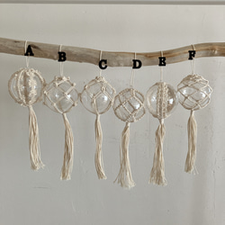 ◯ 6cm 全6種◯ クリアボールオーナメント　オーナメント マクラメ 2枚目の画像