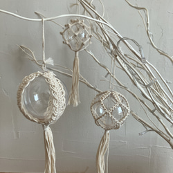 ◯ 6cm 全6種◯ クリアボールオーナメント　オーナメント マクラメ 10枚目の画像