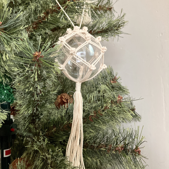 ◯ 6cm 全6種◯ クリアボールオーナメント　オーナメント マクラメ 6枚目の画像