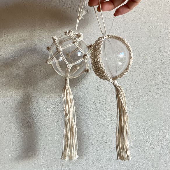 ◯ 6cm 全6種◯ クリアボールオーナメント　オーナメント マクラメ 5枚目の画像