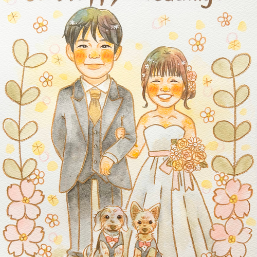 心あたたまる似顔絵で大切な記念日を笑顔に♡結婚式 ウェルカム