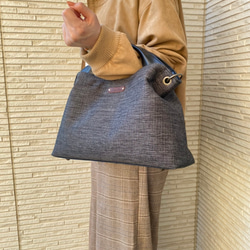 新色日本製　どこのお店でも出逢えない‼️型くずれしにくい加工とはっ水効果のある生地スイジン仕様のトートバッグ秋冬カラー 5枚目の画像