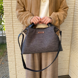 新色日本製　どこのお店でも出逢えない‼️型くずれしにくい加工とはっ水効果のある生地スイジン仕様のトートバッグ秋冬カラー 12枚目の画像