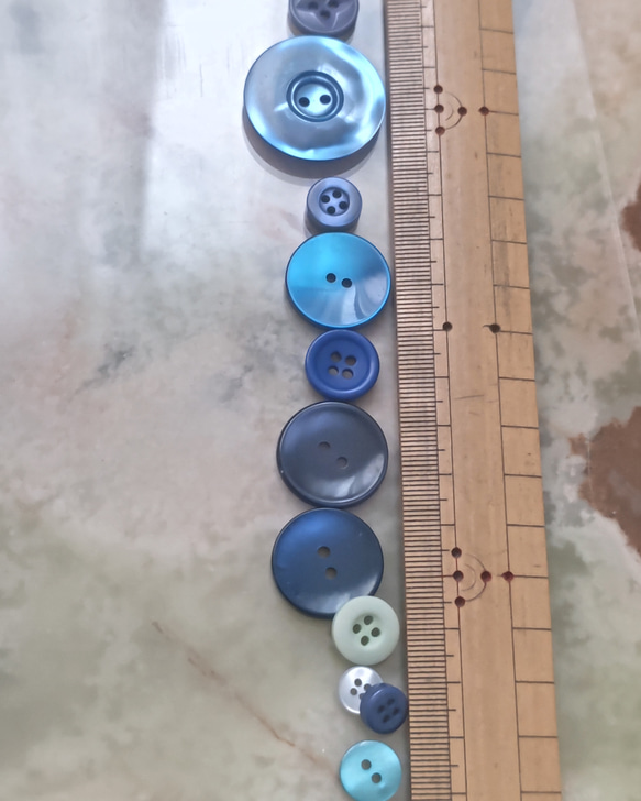 ヴィンテージボタン　ブルーボタンセット　D 3枚目の画像