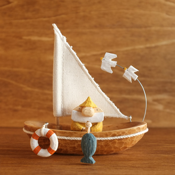 斯堪的納維亞室內裝飾木製 [Tontu&#39;s Fishing] 木雕裝飾品 斯堪的納維亞商品 聖誕禮物 週年紀念禮物 第7張的照片